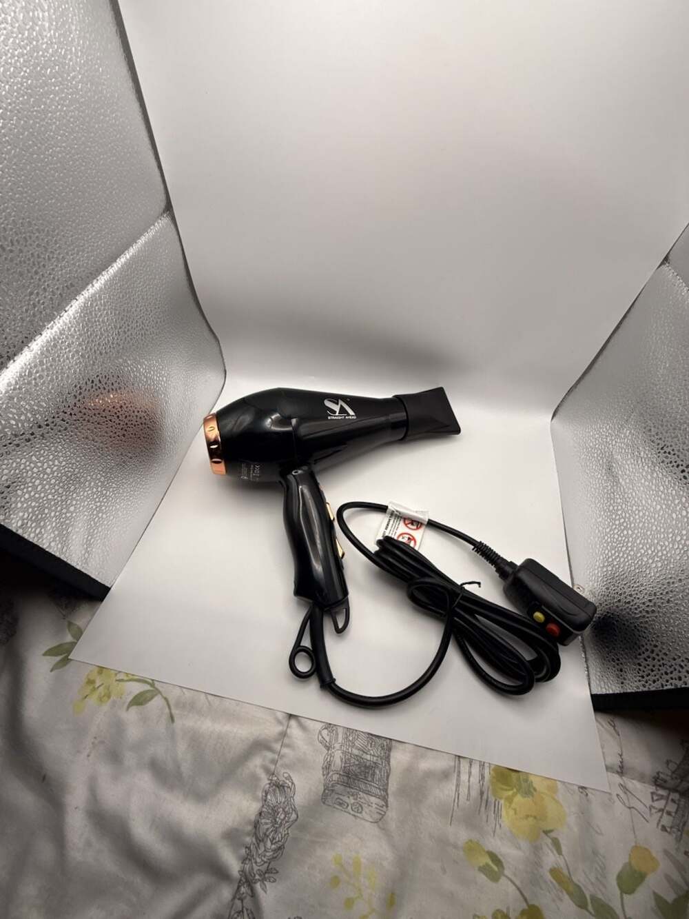 Straight Ahead SA Professional Hair Dryer Black and Rose Gold
